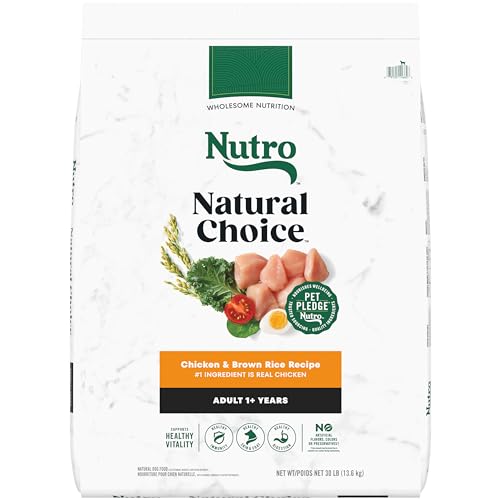 NUTRO NATURAL CHOICE Adult Dry Dog Food, Chicken & Brown Rice Recipe Dog Kibble, 30 lb. Bag