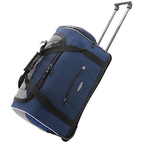 Travelers Club Adventure Rolling Travel Duffel Bag, Blue, 36-Inch
