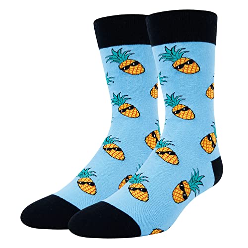 Zmart Funny Pineapple Gifts Hawaiian Gifts Fertility Gifts, Novelty Pineapple Socks IVF Socks For Men Fruit Socks Blue