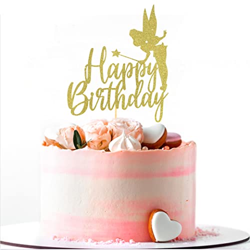 Tinker Bell Cake Topper - Tinker Happy Birthday Cake Topper,tinker Bell 1st Birthday Party Decorations,fairy Tinkerbell Disney Princess Cake Topper,tinker Bell Party Favor