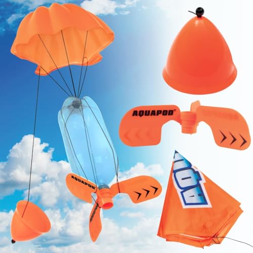 Aquapod Water Bottle Rocket Launcher Ultimate Accessory Pack-Reach New Heights w Launcher Fins, Parachute, & Nose Cone -Fun Science Holiday for Kids & Teens-Accessory to Bottle Launcher