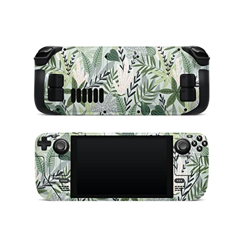 ZOOMHITSKINS Steam Deck Skin, Compatible with Steam Deck Skins, Green Leaves Tree Botanical Cute, Protective Skin Wrap Set for Valve Steam Deck Accessories, Durable 3M Vinyl Decal, Made in The USA
