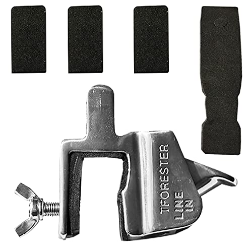 TFORESTER Adjustable Pontoon Boat Square Rail Fender Cleat Fast Fender with One Hand/Clip/Hanger for Bumper, Marine Grade Stainless Steel+4Pad