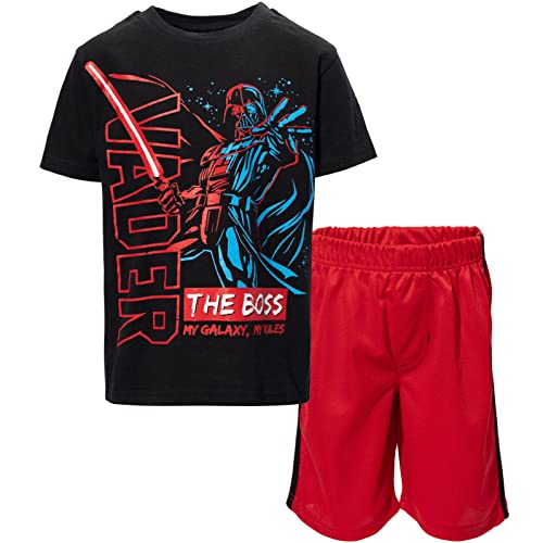 STAR WARS Darth Vader Little Boys Graphic T-Shirt & Mesh Shorts Black/Red 4