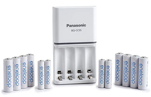 Panasonic K-KJ55MC84CZ eneloop Power Pack; 8AA, 4AAA, and Advanced Battery 3 Hour Quick Charger