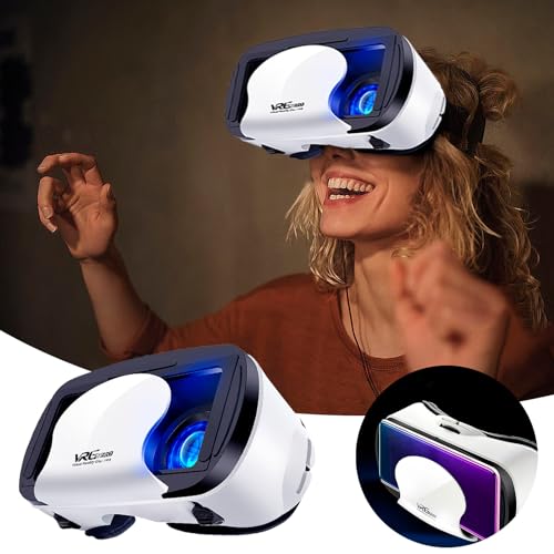 VR Glasses, Virtual Reality for Mobile Phone, HD Cinema Glasses, Suitable for The Current Smart Phone, Blue Eye Protection, Suitable 4.7-6.7 Inch Mobile Phone, White