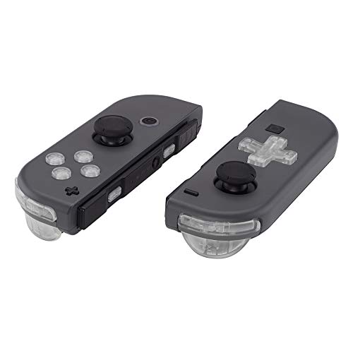 Transparent Clear D-pad ABXY Keys SR SL L R ZR ZL Trigger Buttons Springs, Replacement Full Set Buttons Fix Kits for Nintendo Switch & OLED Joycon (D-pad ONLY Fits for eXtremeRate Joycon D-pad Shell)