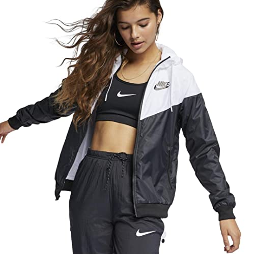 Nike Womens Sportswear Windrunner Jacket (Medium, Black/White)