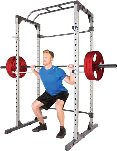 Fitness Reality Squat Rack Power Cage with | Optional Lat Pulldown & Leg Holdown Attachment | Squat and Bench Rack Combos| Super Max 810 XLT |