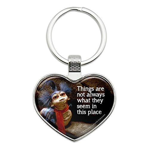 Labyrinth The Worm Quote Thing Are Not Always What They Seem In This Place Keychain Heart Love Metal Key Chain Ring