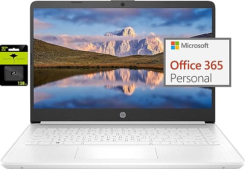 HP Newest 14' Ultral Light Laptop for Students and Business, Intel Quad-Core N4120, 8GB RAM, 192GB Storage(64GB eMMC+128GB Micro SD), 1 Year Office 365, Webcam, HDMI, WiFi, USB-A&C, Win 11 S