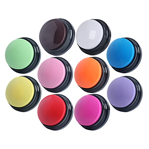 PELTEFLU Voice Recording Button, 30 Second Record Button for Dog Pet Interactivity, Gift for Friend, Family,10 Color Have Coffee and White