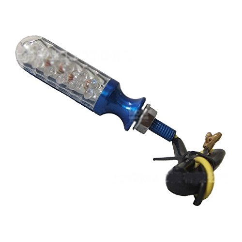 2x Custom Universal Motorcycle Parts 12 Amber LED Turn Signal Light Blinker Indicator Side Light Blue Fit For Buell S1 Buell 1125R/CR 2008-2009