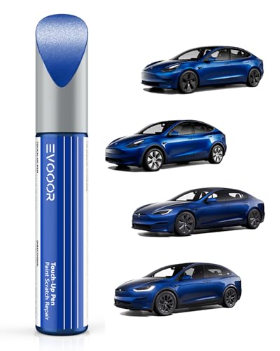 EVOOOR Deep Blue Metallic Touch Up Paint for Tesla- DIY Scratches Repair With Color-Matched for Model 3/Y/S/X (Deep Blue Metallic (PPSB))