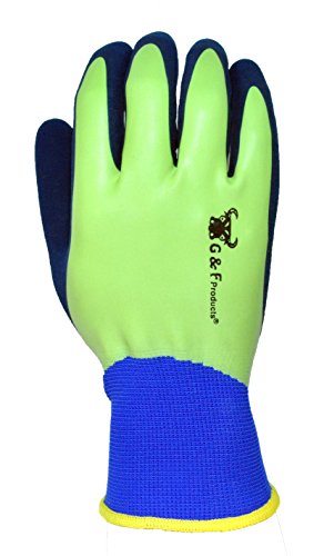 G & F Products Men's EndurancePro Aqua Gardening Gloves with Double Microfoam Latex, Men's Large