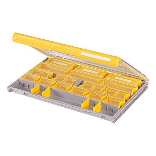 Plano EDGE Premium Terminal Tackle Utility Box, Clear and Yellow, Rust-Resistant Storage, Waterproof Tackle Tray Organizer for Weights, Hooks, and Baits