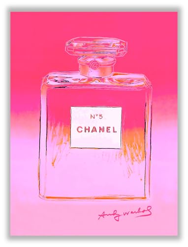 Andy Warhol Posters - ( 12x16 inch ) - Pink Room Decor, Andy Warhol Wall Art, Poster for Room Aesthetic, Girly Cute Cool Modern Trendy Poster, Chanel Perfume Posters for Lovers Teen Girl Girls Bedroom Room Dorm (Andy Warhol Chanel)