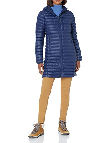 MARMOT Women's Echo Featherless Long Jacket - Lightweight, Hooded, Down-Alternative Insulated Jacket, Arctic Navy Shiny, Medium