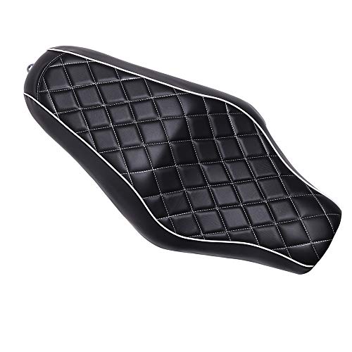 Black Motorcycle Front Driver Rear Passenger Two Up Leather Seat Cushion for Harley Davidson Sportster Iron 883 SuperLow 1200T XL1200T