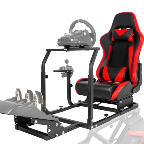 Marada Racing Simulator Cockpit with Gaming Race Seat Compatible with Logitech,Thrustmaster, T300 G25 G27 G29 G920 G923, Steering Wheel Stand Sim Dring Mount, Wheel Pedal Shifter Not Include