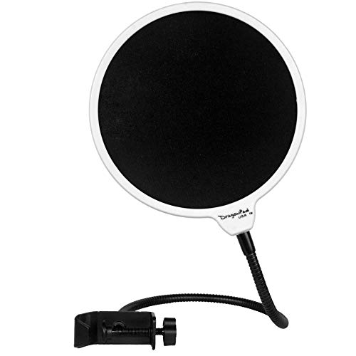 Dragonpad USA 6' Microphone Studio Pop Filter with Clamp - White/Black