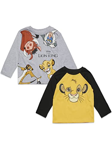 Disney Lion King Simba Timon Pumbaa Toddler Boys 2 Pack Long Sleeve T-Shirts 3T