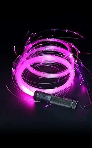 6ft LED Fiber Optic Whip Dance Space Whip with 12 Colors, 42 Color Modes 360° Swivel Pixel Rave Whip Rave Lights for Gift,Dancing Parties, Music Festival, Christmas Carnival