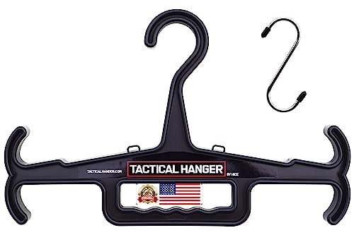 Tactical Hanger by HICE | Original Heavy Duty Standard Hanger | 200 lb Load Capacity | Durable High Impact Resin | for Body Armor, Tactical, Police, Military Gear, Scuba, Survival Equipment (Black)