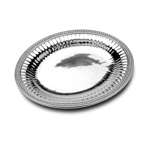 Wilton Armetale Flutes & Pearls Medium Oval Tray
