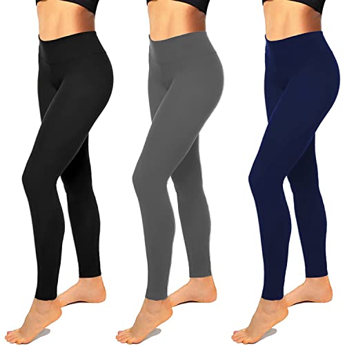 High Waisted Leggings for Women-Womens Black Seamless Workout Leggings Running Tummy Control Yoga Pants(L-XL)