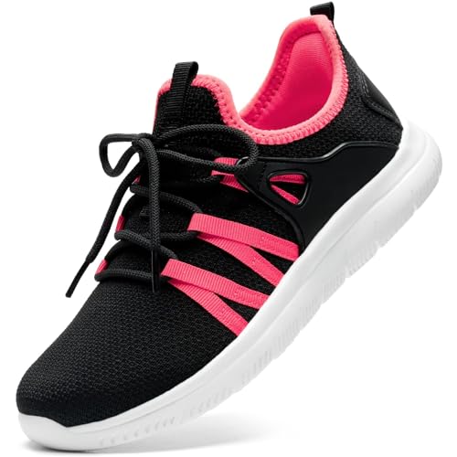 STQ Slip ins Slip on Walking Shoes Women with Arch Support Memory Foam Hands Free Supportive Workout Comfy Gym Black Watermelon Red Size 9.5