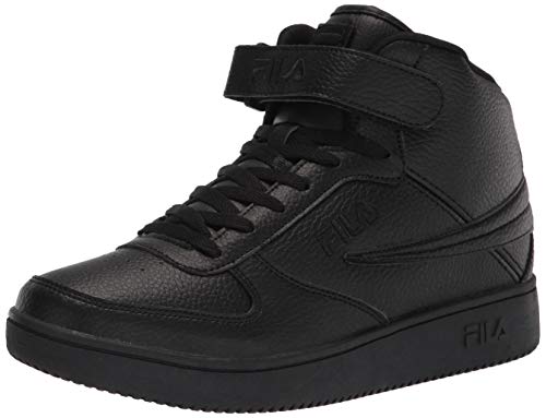 Fila Men's A-High Sneaker, Black/Black/Black, 11
