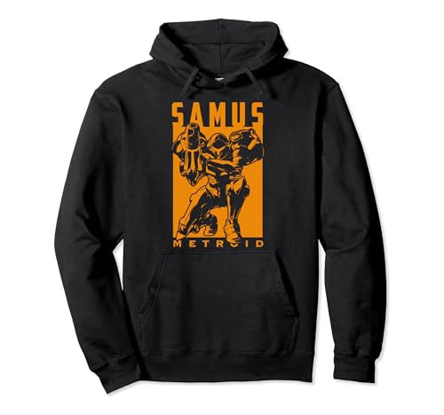 Nintendo Metroid Samus Returns Warrior Pose Graphic Hoodie Pullover Hoodie