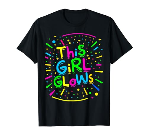 This Girl Glows For Kids Tie Dye Bright Colors 80's And 90's T-Shirt