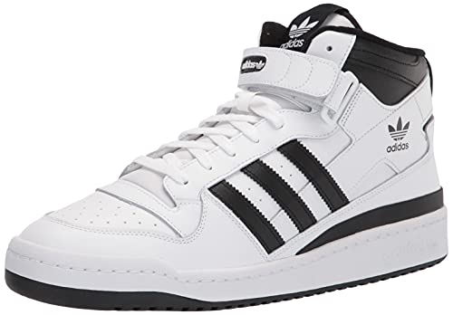 adidas Men's Forum Mid Sneaker, White/Black/White, 10.5