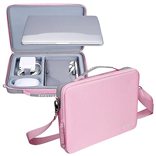 Smatree Hard Shell Laptop Shoulder Bag Compatible for 12-13.3 inch MacBook Pro/Air 2021-2017/14inch Macbook Pro 2021 Newest /12.9 inch iPad Pro/Surface Pro X/7,Tablet and Laptop Carrying Case(Pink)