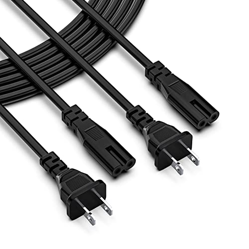 AC Power Cord for Sony ps3 Slim/ PS4 Slim/ PS5 Slim Xbox One S, Xbox One X, Xbox Series X/S Game Console AC Power Cord Replacement 6.6FT 2-Pack