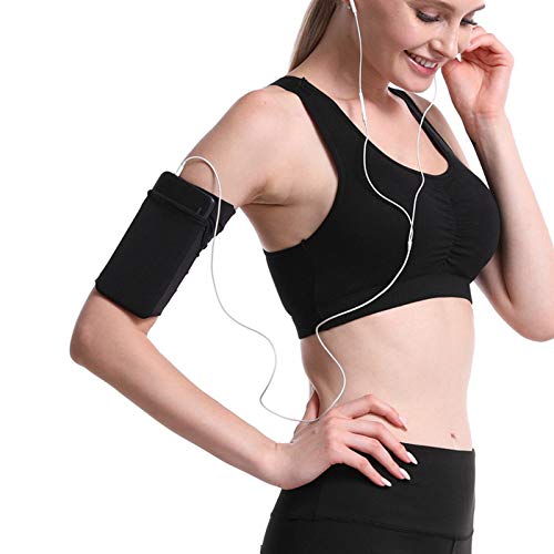 Universal Sports Fitness Armband Cell Phone Armband Sleeve for iPhone X/XS/XR 8 7 6 6S Plus, Galaxy S10/9/S8/S7/Edge/Plus LG HTC Pixel, Running Sports Arm Band Pouch Wristband for Gym Workouts, Black