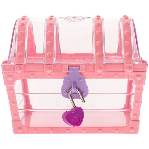 balacoo Trinket Boxes 1 Set Girls Treasure Chest Box Vintage Treasure Chest Transparent Trinket Jewelry Box Gift Box Ring case for Girls Ladies Women Purple Rose Jewelry Box