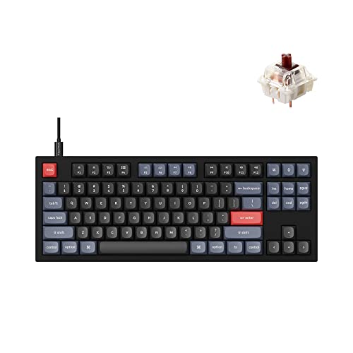 Keychron Q3 QMK/VIA Wired Custom Mechanical Keyboard, Full Aluminum Tenkeyless Layout, Programmable Macro with Hot-swappable Gateron G Pro Brown Switch, Compatible with Mac Windows Linux (Black)