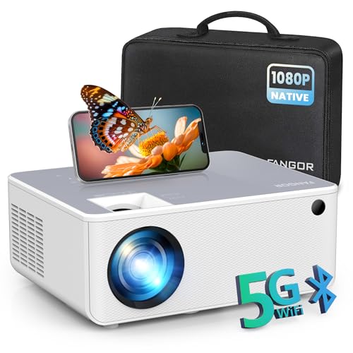 FANGOR 1080P HD Projector, WiFi Bluetooth Projectors, Max 230” Projection Screen Portable Home Theater Video Movie Proyector With Tripod, Compatible with HDMI, USB, Laptop, iOS & Android Phone
