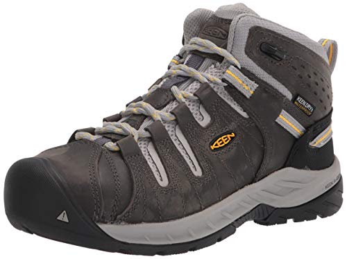 KEEN Utility Women's Flint 2 Mid Steel Toe Waterproof Work Boots Construction, Magnet/Vapor, 10
