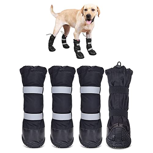 Hipaw Outdoor Dog Boots Winter Dog Shoes Nonslip for Snow Rain