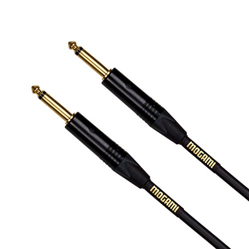 Mogami Gold INSTRUMENT-10 Guitar Instrument Cable, 1/4' TS Male Plugs, Gold Contacts, Straight Connectors, 10 Foot