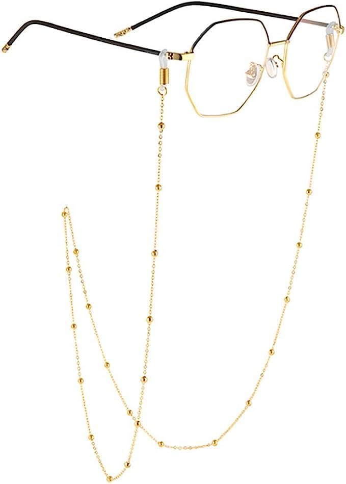 JINEAR 18K Gold Plated Eyeglass Chains Sunglass Retainer Strap Eyewear Retainer Eyeglass Strap Holder for Women