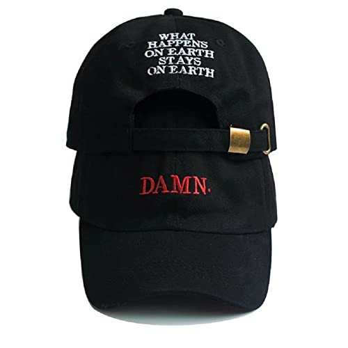 RyuLifeStyle Damn Embroidered Hip Hop Cap Kendrick Rapper Snapback Hats Baseball Cap (Black)