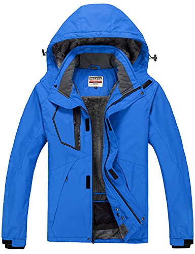 WULFUL Men's Waterproof Ski Jacket Warm Winter Snow Coat Mountain Windbreaker Hooded Raincoat