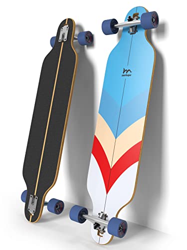 M Merkapa 41 Inch Complete Drop-Through Longboard Skateboard with T-Tool Cruiser for Cruising, Carving, Downhill, Adults, Teens and Kids (Sailing)