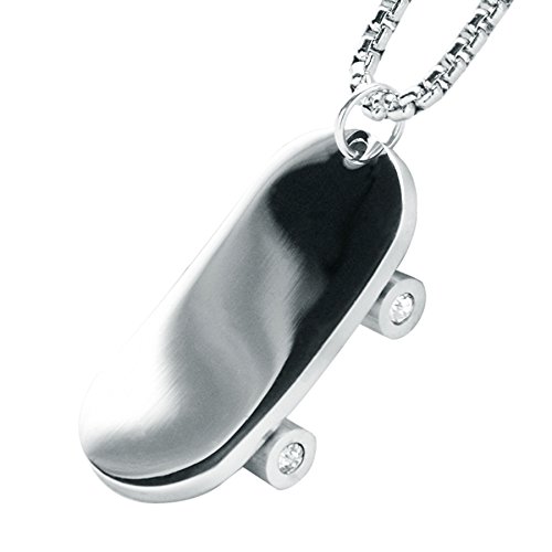 metaltree98 Fashion Stainless Steel Skateboard Pendant with Box Chain 24' SCP 184 S