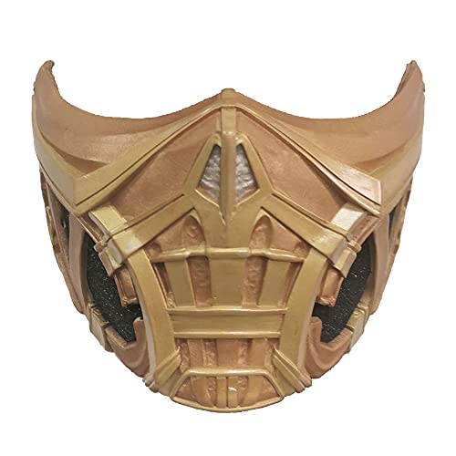 LLH Mortal Kombat 2021 Flim ScorpionSub-ZeroLin Kuei Warriors Mask Latex Cospaly Masquerade Halloween Props (Scorpion-2), One Size